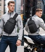OZUKO 9890 Water-Resistant Crossbody Sling Bag for Men – Punk Style Large Capacity Oxford Travel & Outdoor Shoulder Bag - Image 10