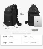 OZUKO 9890 Water-Resistant Crossbody Sling Bag for Men – Punk Style Large Capacity Oxford Travel & Outdoor Shoulder Bag - Image 9