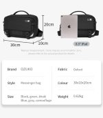 OZUKO 9897 Anti-Theft Waterproof Messenger Crossbody Bag – Durable Oxford Fabric, Lightweight for Everyday Essentials - Image 10