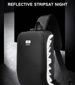 OZUKO 9281 Reflective Anti-Theft Sling Bag – Stylish Crossbody for Men with USB Charging - Image 25