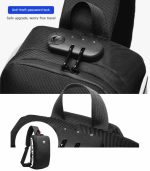 OZUKO 9281 Reflective Anti-Theft Sling Bag – Stylish Crossbody for Men with USB Charging - Image 27
