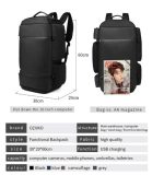 OZUKO 9326 45L Antitheft Sneaker Travel Backpack – Multipurpose Gym & Hiking Bag for Men - Image 35