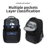 OZUKO 9772L Business Travel Laptop Backpack – Waterproof High-Capacity Bag for Men - Image 18