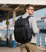OZUKO 9891 Durable Waterproof Anti-Theft Tactical Backpack, 25L Large Capacity Multi-functional Tactical Backpack for Work and Travel - Image 4